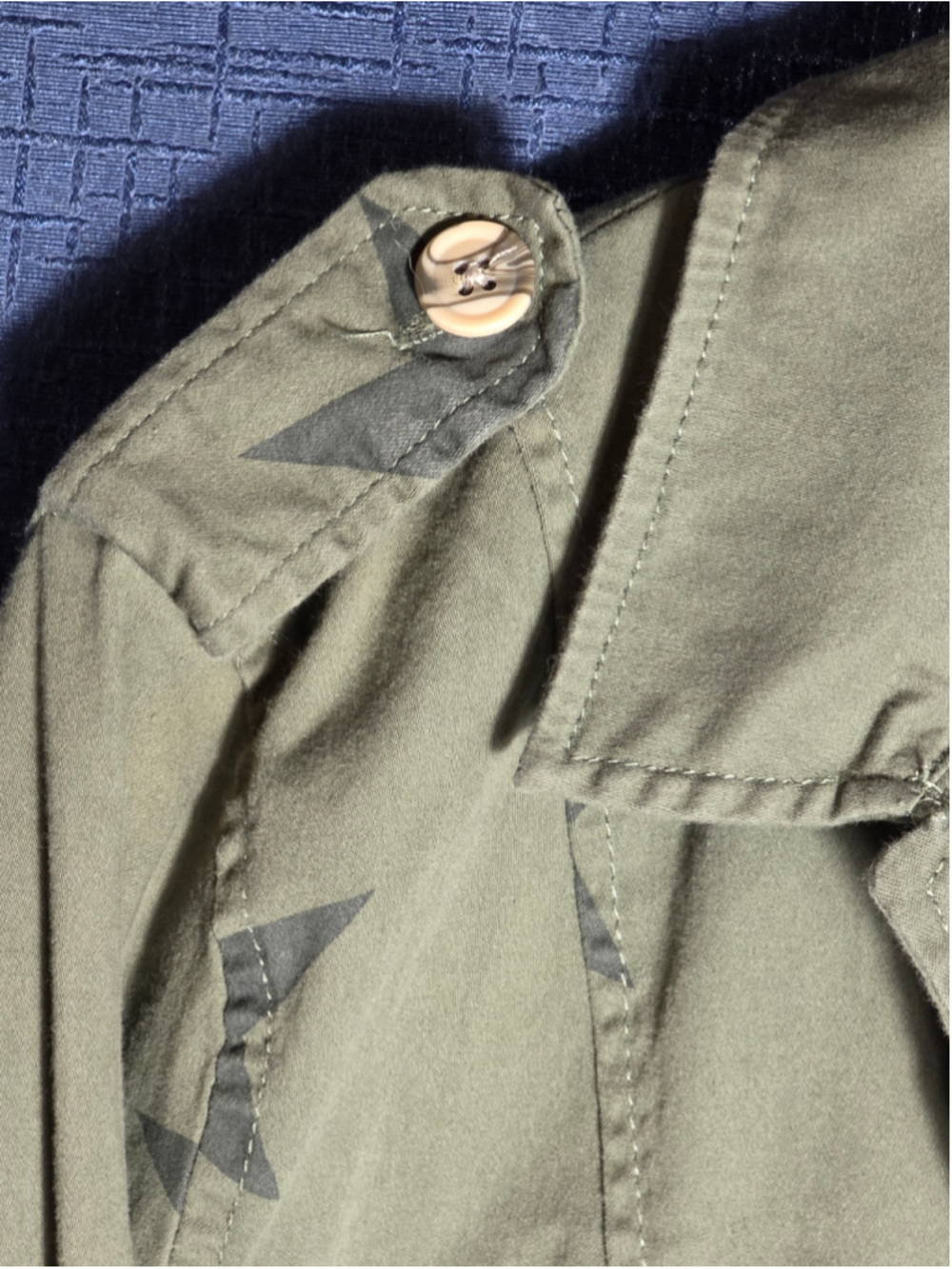 Women's Knox Rose Olive Green Star Print Utility Jacket XL rock y2k 90's - Picture 5 of 9
